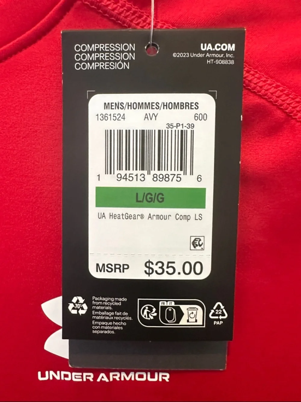 Under Armour HeatGear Long Sleeve Compression Fit 1361524
